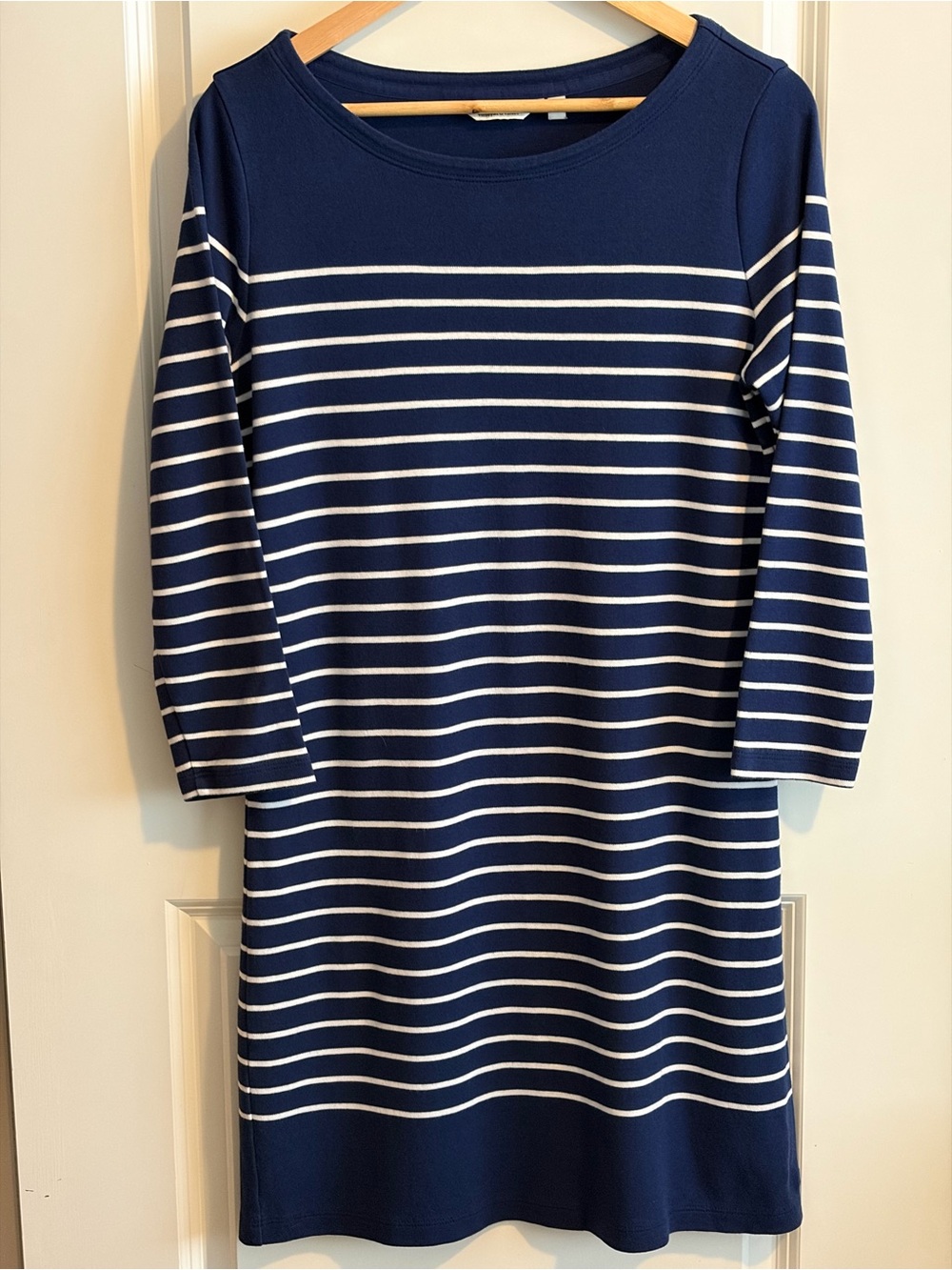 Vineyard Vines Navy and White Striped Long Sleeve Shift Dress
